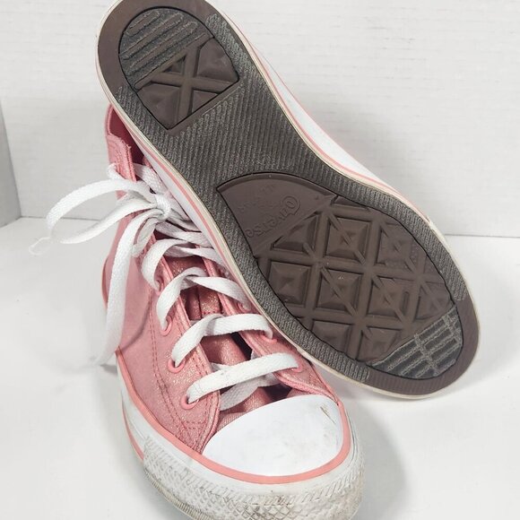 Kids Classic Converse All Stars High Tops … Pink Glittery 4.5 - Picture 2 of 5